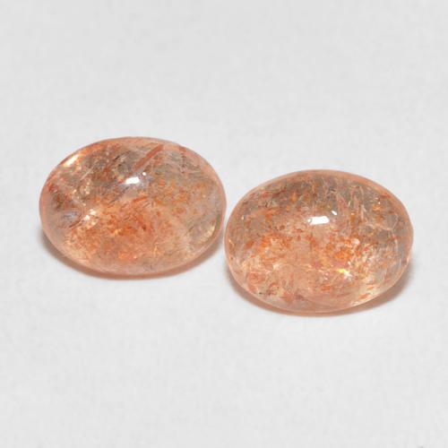 2.09ctw 자연스러운 Medium Light-Orange 썬스톤, 타원형, 투명한