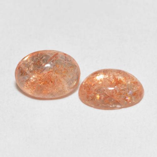 2.09캐럿 천연 Medium Light-Orange 썬스톤 보석, 타원형, 투명한