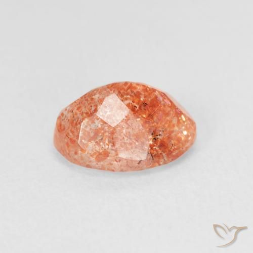 1.20캐럿 천연 Medium Light-Orange 썬스톤, 타원형, 투명한