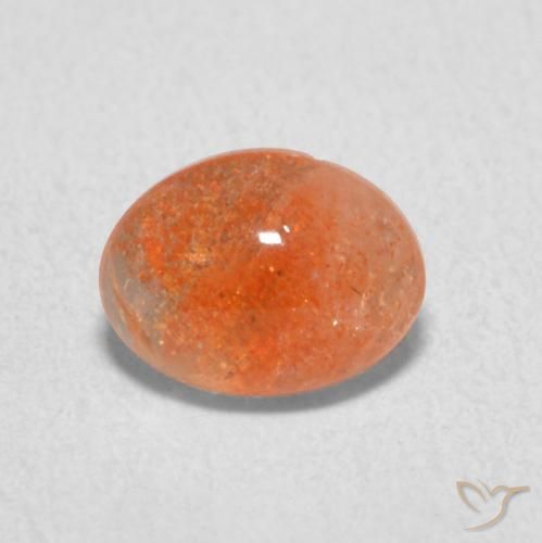 1.18ct 자연스러운 딥 오렌지 썬스톤, 타원형, 투명한