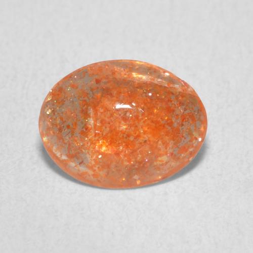 1.11ct 자연스러운 딥 오렌지 썬스톤, 타원형, 투명한