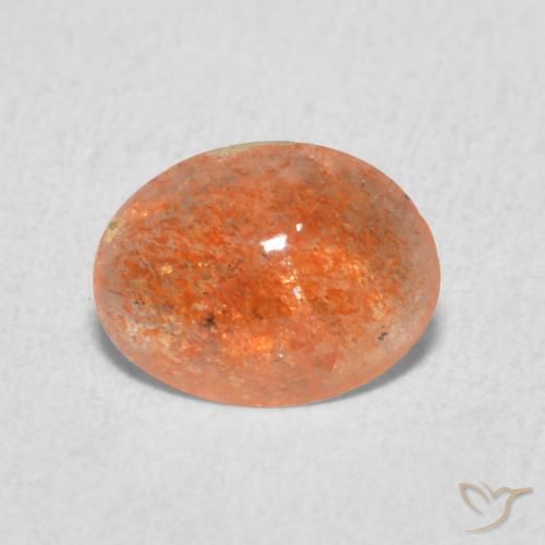 0.87ct 자연스러운 참마 오렌지 썬스톤, 타원형, 투명한