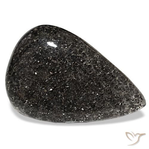 34.68캐럿 천연 검정색 선스톤, 배 모양, 32.2×21.4 mm, 투명한