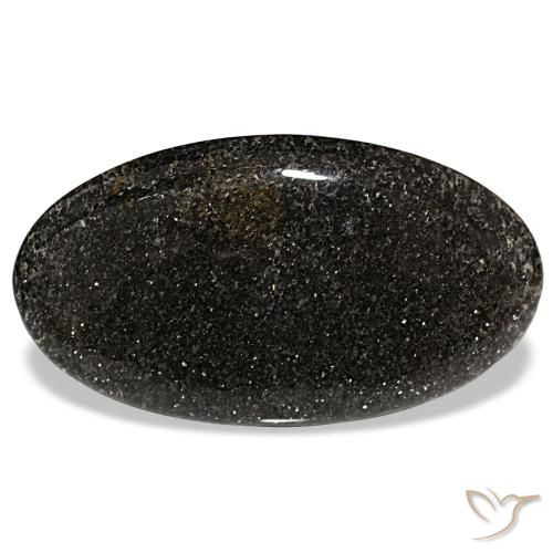 55.67캐럿 천연 검정색 선스톤, 타원형 컷, 45.3×25.3 mm, 투명한