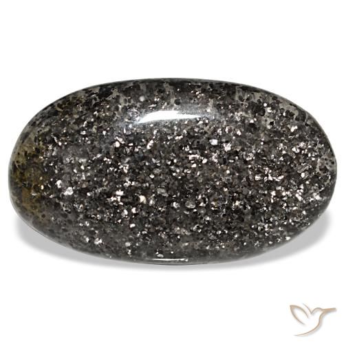 20.93캐럿 천연 검정색 선스톤, 타원형 컷, 27.2×15.7 mm, 투명한