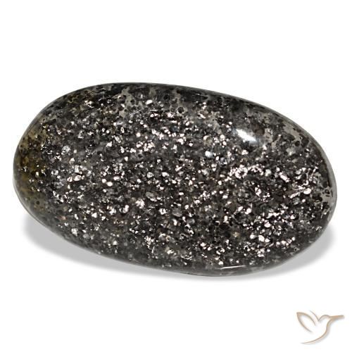20.93캐럿 천연 검정색 선스톤, 타원형 컷, 27.2×15.7 mm, 투명한