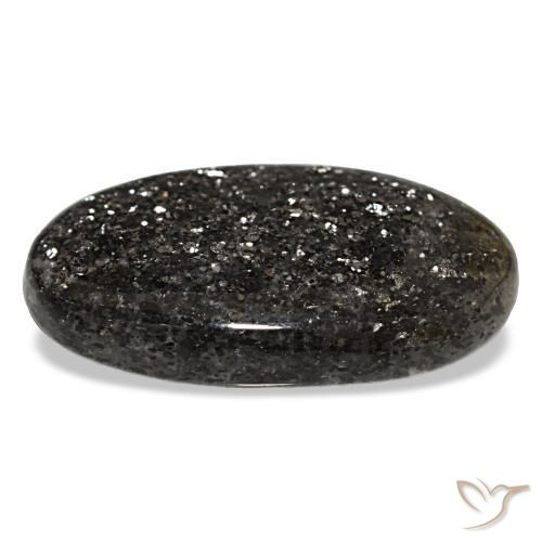 20.93캐럿 천연 검정색 선스톤, 타원형 컷, 27.2×15.7 mm, 투명한