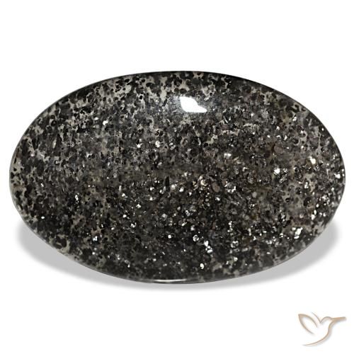 25.54ct 검정색 선스톤, 오벌, 투명한