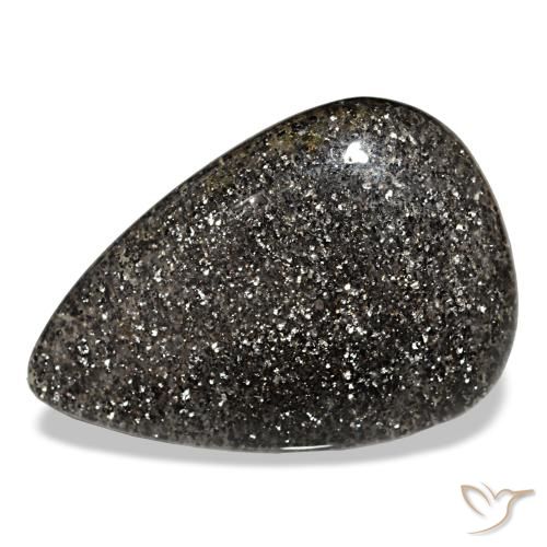 23.50캐럿 천연 검정색 선스톤, 배 모양, 28.8×19.6 mm, 투명한