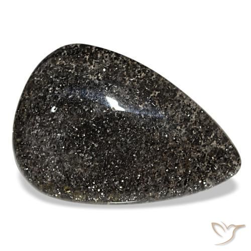 23.50캐럿 천연 검정색 선스톤, 배 모양, 28.8×19.6 mm, 투명한