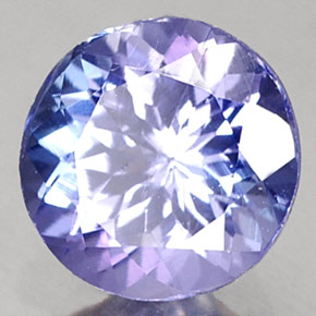 0.75캐럿 천연 블루 탄자나이트, 라운드 컷, 5.56 mm, VS