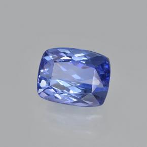 1.63캐럿 천연 바이올렛 블루 탄자나이트, 쿠션 컷, 7.3×5.7 mm, VS