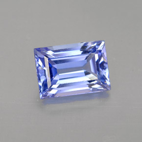 1.61캐럿 천연 바이올렛 블루 탄자나이트, 바게트, 8×5.6 mm, VS