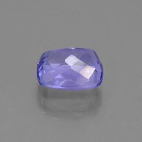 1.37캐럿 천연 바이올렛 블루 탄자나이트, 쿠션 컷, 7.1×5.8 mm, VVS