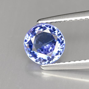 1.50캐럿 천연 바이올렛 블루 탄자나이트, 라운드 컷, 6.65 mm, VVS-VS