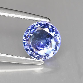 1.50캐럿 천연 바이올렛 블루 탄자나이트, 라운드 컷, 6.65 mm, VVS-VS