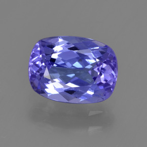1.34캐럿 천연 푸르스름한 바이올렛 탄자나이트, 쿠션 컷, 7.8×5.8 mm, VVS-VS