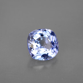 1.48캐럿 천연 바이올렛 블루 탄자나이트, 쿠션 컷, 6.8×6.7 mm, VS