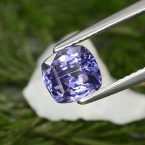 1.46캐럿 천연 바이올렛 블루 탄자나이트, 쿠션 컷, 6.6×6.3 mm, VVS-VS