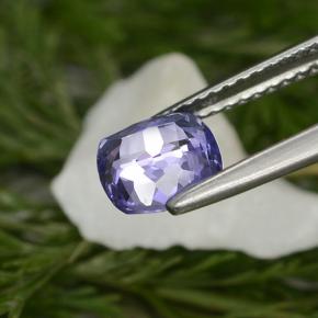 1.46캐럿 천연 바이올렛 블루 탄자나이트, 쿠션 컷, 6.6×6.3 mm, VVS-VS