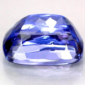 3.07캐럿 천연 바이올렛 블루 탄자나이트, 쿠션 컷, 9.6×7 mm, IF