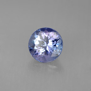1.75캐럿 천연 푸르스름한 바이올렛 탄자나이트, 라운드 컷, 7.36 mm, VVS-VS