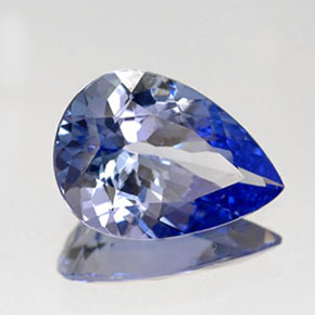 1.43캐럿 천연 바이올렛 블루 탄자나이트, 배 모양, 9.6×6.8 mm, IF