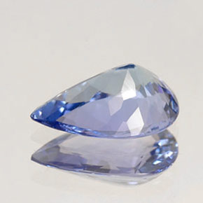 1.43캐럿 천연 바이올렛 블루 탄자나이트, 배 모양, 9.6×6.8 mm, IF