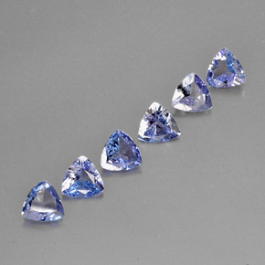 캐럿 천연 바이올렛 블루 탄자나이트 보석, 트릴리언, 4.6×4.5 mm, VS