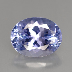 3.14캐럿 천연 바이올렛 블루 탄자나이트, 타원형 컷, 10×7.9 mm, VVS-VS