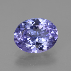 2.30캐럿 천연 푸르스름한 바이올렛 탄자나이트, 타원형 컷, 9.8×7.8 mm, VVS-VS