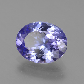2.30캐럿 천연 푸르스름한 바이올렛 탄자나이트, 타원형 컷, 9.8×7.8 mm, VVS-VS