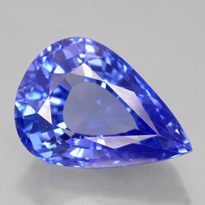 11.73캐럿 천연 바이올렛 블루 탄자나이트, 배 모양, 17.7×12.6 mm, VVS-VS