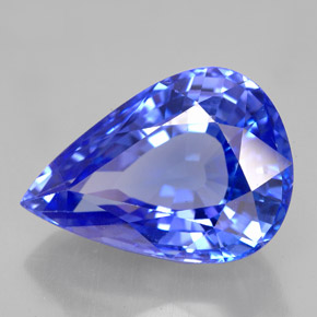 11.73캐럿 천연 바이올렛 블루 탄자나이트, 배 모양, 17.7×12.6 mm, VVS-VS