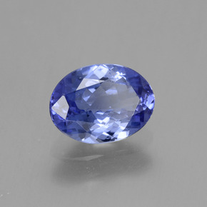 1.32캐럿 천연 파스텔 블루 탄자나이트, 타원형 컷, 8.2×6.1 mm, VVS-VS
