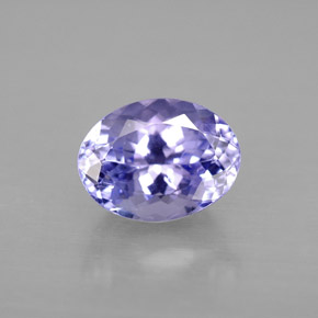 2.00캐럿 천연 푸르스름한 바이올렛 탄자나이트, 타원형 컷, 8.4×6.4 mm, VVS-VS