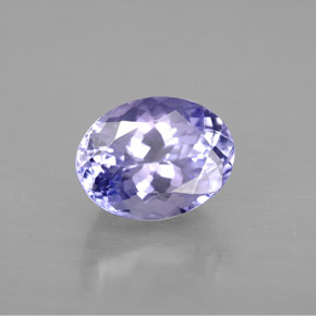 2.00캐럿 천연 푸르스름한 바이올렛 탄자나이트, 타원형 컷, 8.4×6.4 mm, VVS-VS