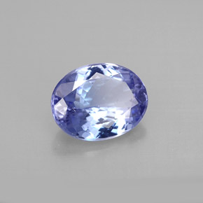 2.14캐럿 천연 푸르스름한 바이올렛 탄자나이트, 타원형 컷, 9.5×7.5 mm, VVS-VS