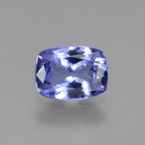 1.25캐럿 천연 바이올렛 블루 탄자나이트, 쿠션 컷, 8.1×6 mm, VS