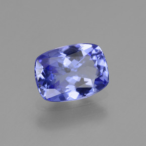 1.25캐럿 천연 바이올렛 블루 탄자나이트, 쿠션 컷, 8.1×6 mm, VS