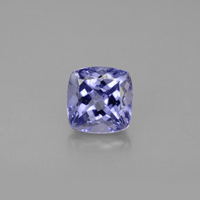 1.46캐럿 천연 바이올렛 블루 탄자나이트, 쿠션 컷, 6.5×6.5 mm, VS