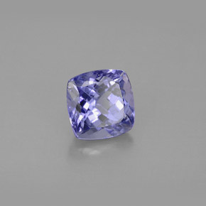1.46캐럿 천연 바이올렛 블루 탄자나이트, 쿠션 컷, 6.5×6.5 mm, VS