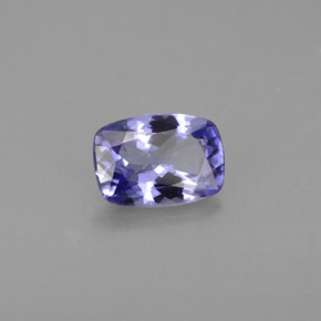 1.01캐럿 천연 바이올렛 블루 탄자나이트, 쿠션 컷, 7.6×5.4 mm, VVS-VS
