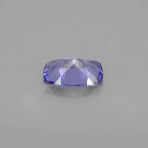 1.01캐럿 천연 바이올렛 블루 탄자나이트, 쿠션 컷, 7.6×5.4 mm, VVS-VS