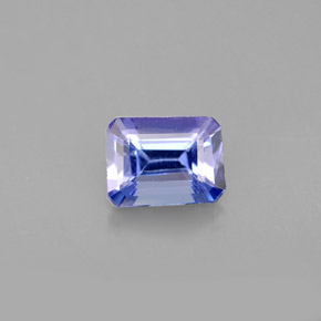 1.03캐럿 천연 바이올렛 블루 탄자나이트, 에메랄드 컷, 6.8×5.2 mm, VVS-VS