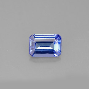 0.86캐럿 천연 바이올렛 블루 탄자나이트, 에메랄드 컷, 6.8×4.7 mm, VVS-VS