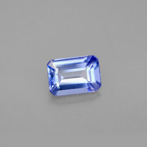 0.86캐럿 천연 바이올렛 블루 탄자나이트, 에메랄드 컷, 6.8×4.7 mm, VVS-VS