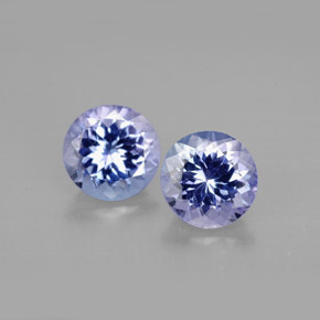 캐럿 천연 바이올렛 블루 탄자나이트 보석, 라운드 컷, 6.40 mm, VVS