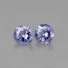 캐럿 천연 바이올렛 블루 탄자나이트 보석, 라운드 컷, 6.40 mm, VVS