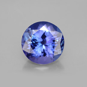 4.67캐럿 천연 바이올렛 블루 탄자나이트, 라운드 컷, 10.55 mm, VVS